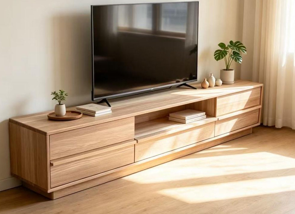 Imported Elm Wood TV Console