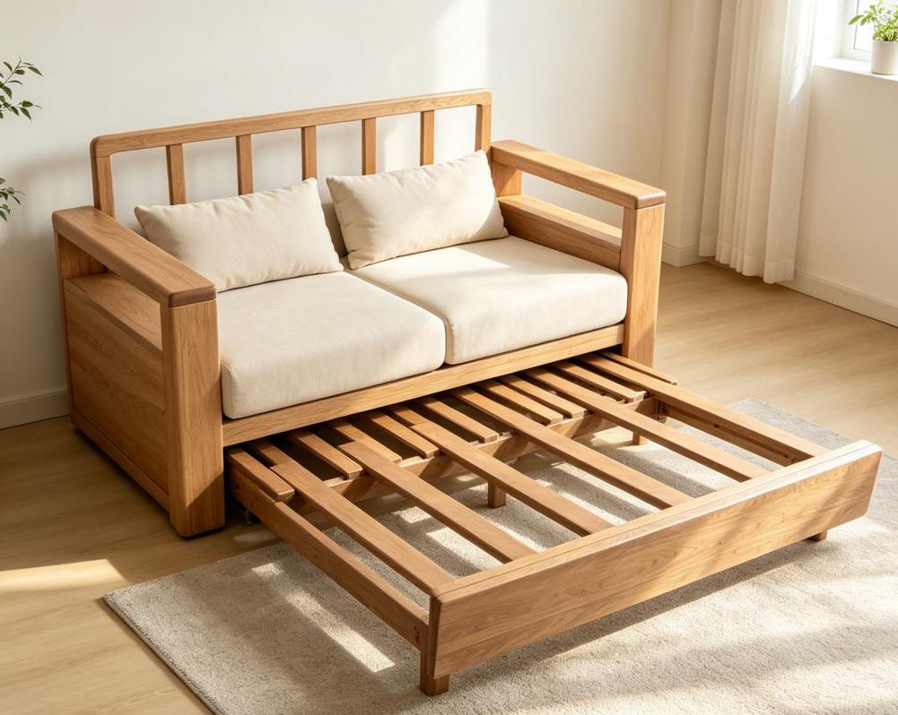 Three-Section Pull-Out Sofa Bed