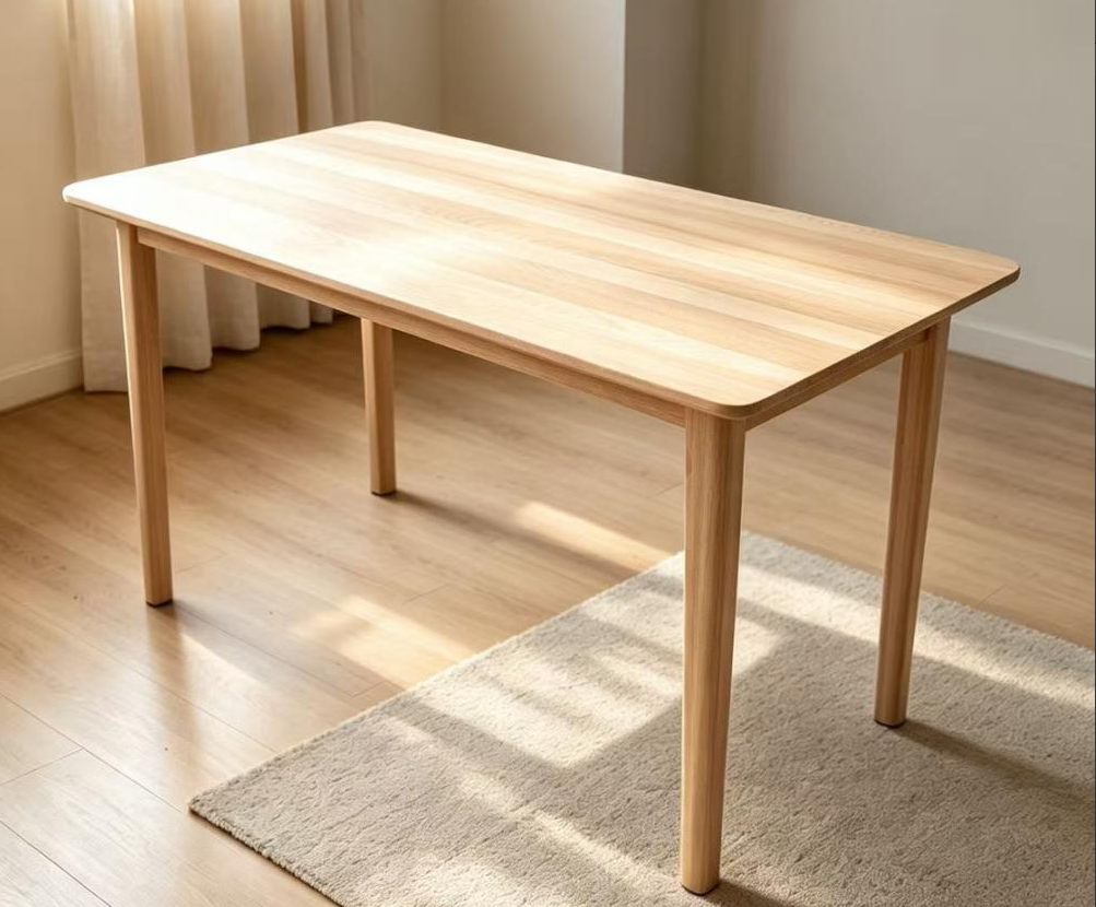 Solid Elm Wood Dining Table