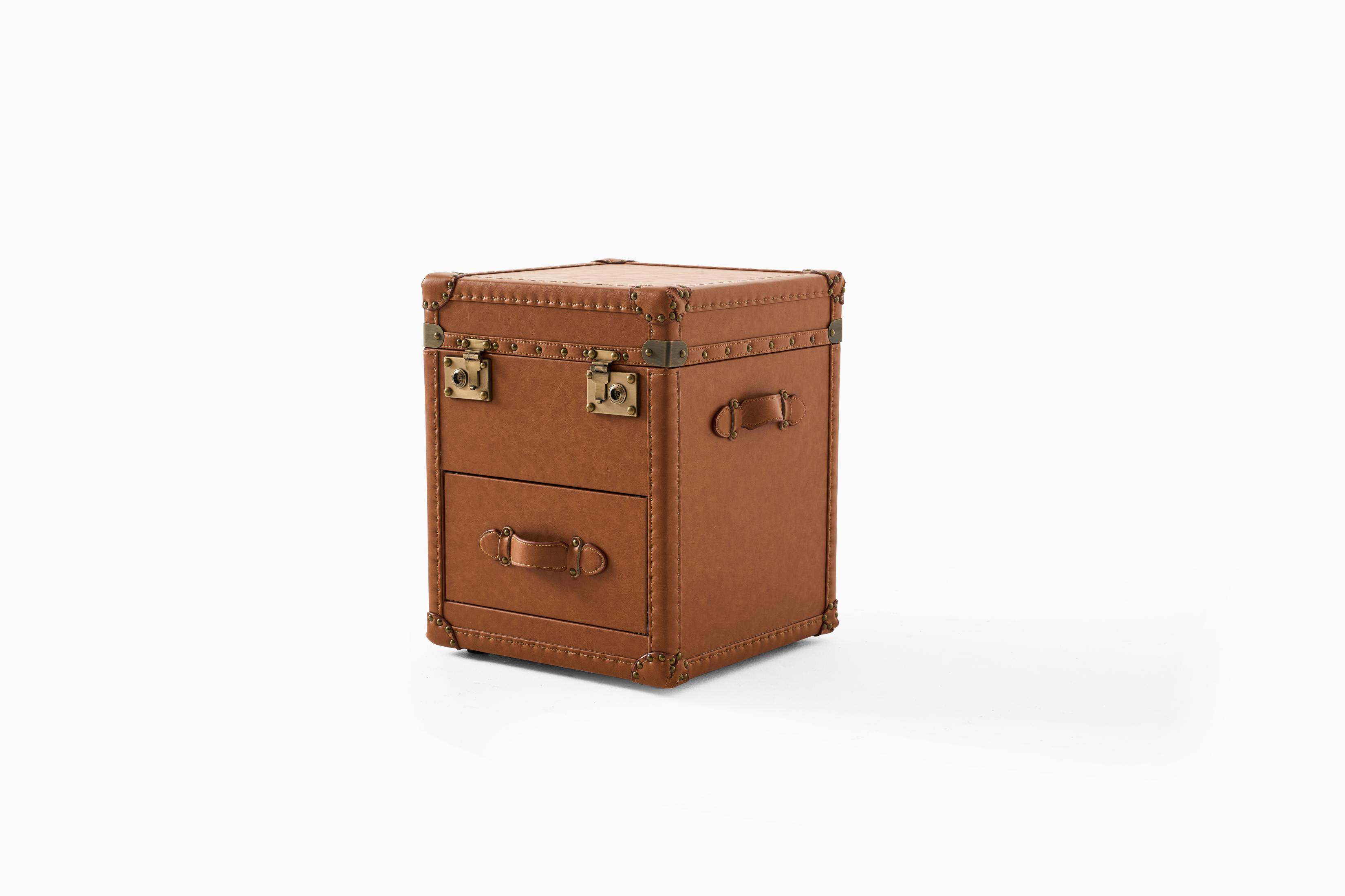 Y512 Vintage Leather Storage Cabinet