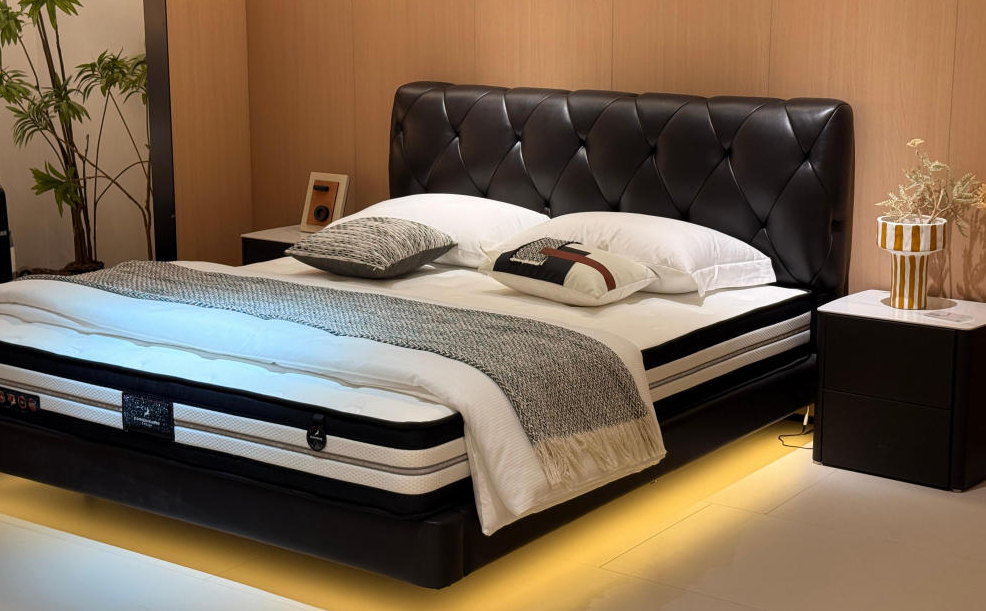 B23-A9070 Leather Floating Bed