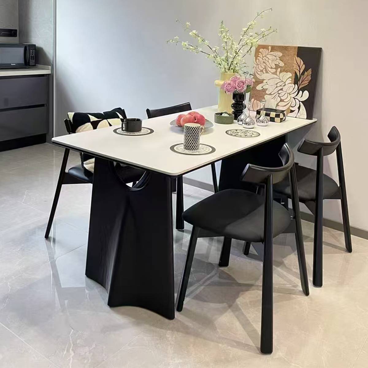 Mid-Century Modern Sintered Stone Dining Table (A73-1052)