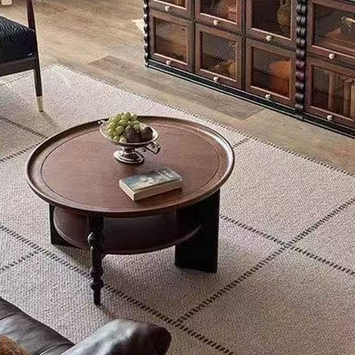 Mid-Century Modern Ash Wood Round Coffee Table (A68-161)