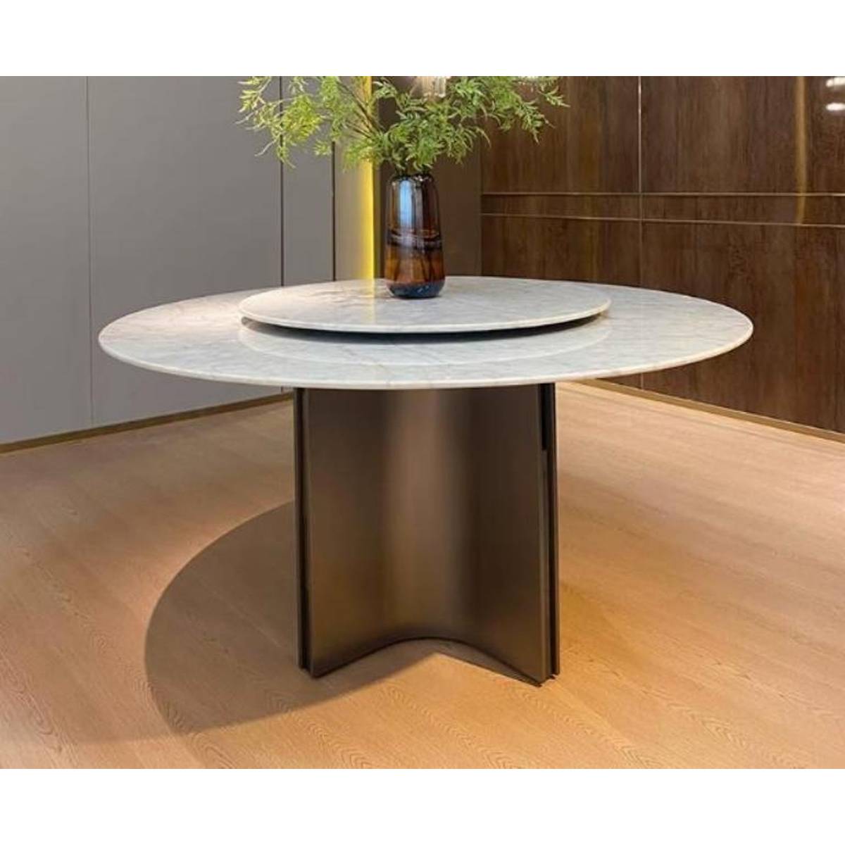 Medium Flower White Natural Marble Luxury Stone Round Dining Table (Z60-S69)