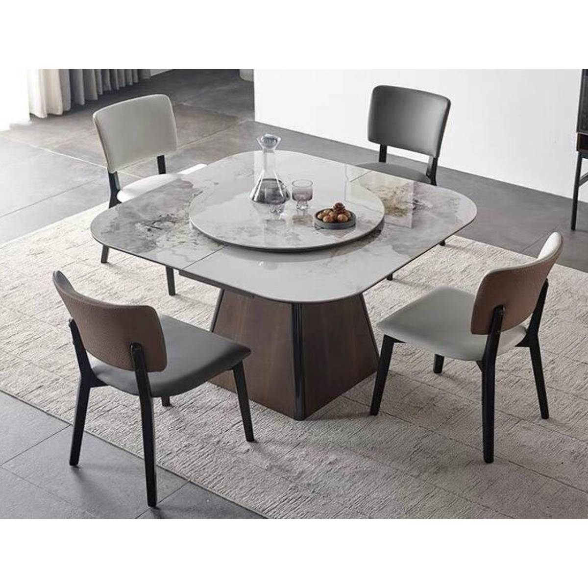Z60 Dining Table angled view showing extension mechanism