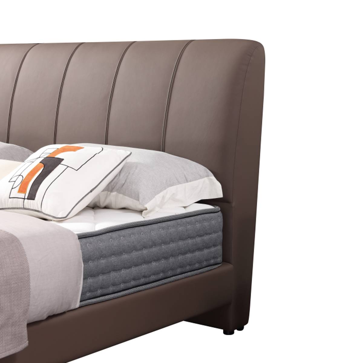 Close-up of the bed frame corner and leg