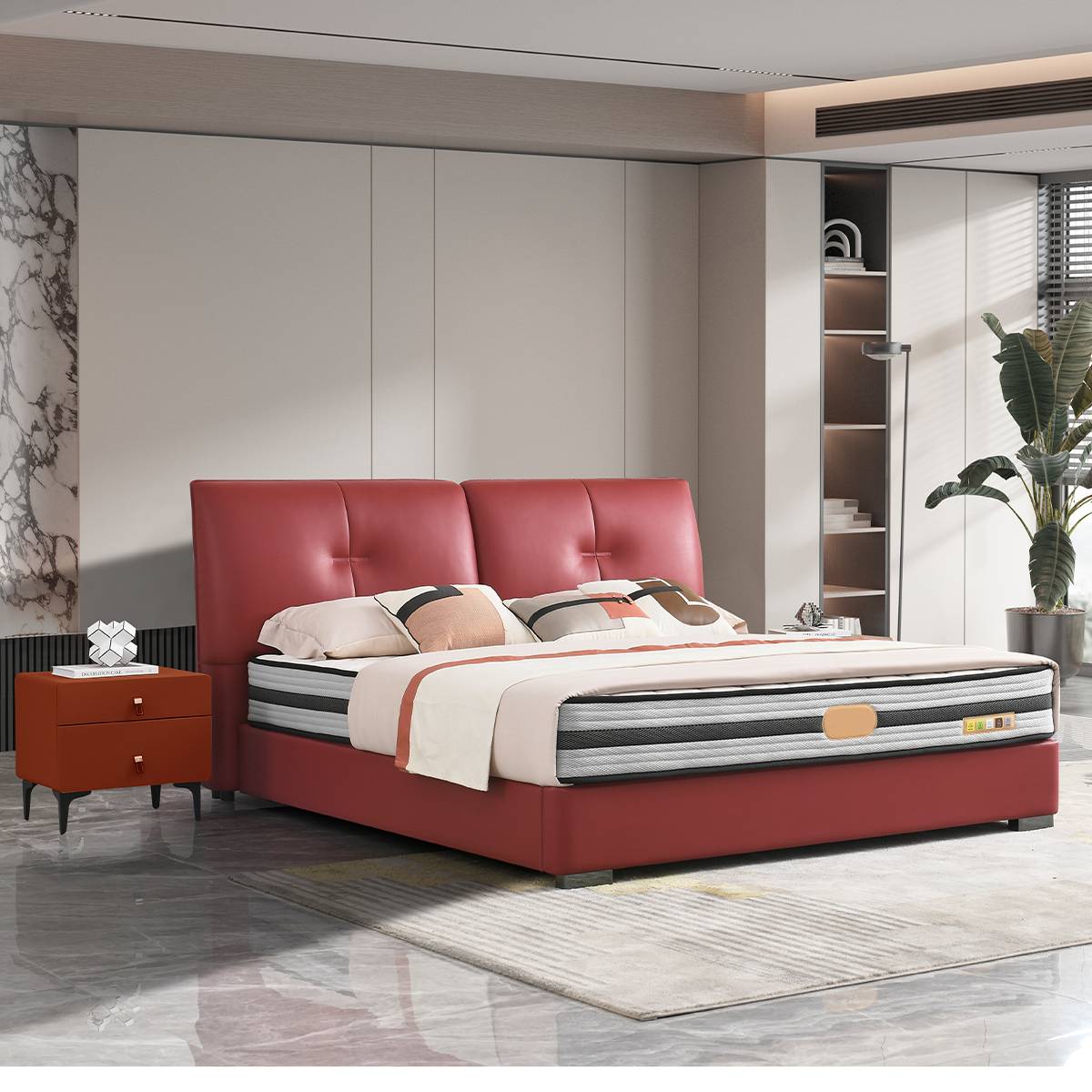 Top-Grain Leather Soft Bed (B04-A8910)