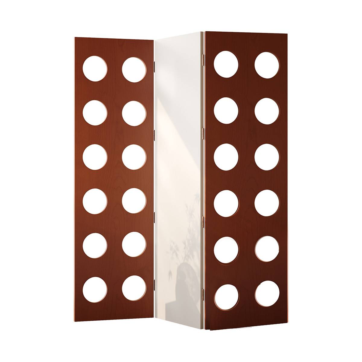Studio shot of the wooden room divider against a white background