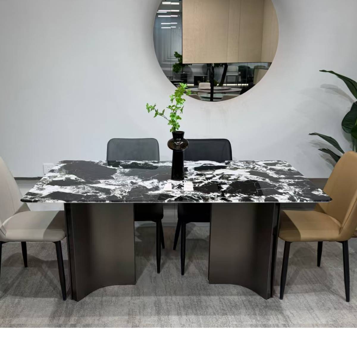 Bulgari Black Luxury Crystal Stone Dining Table (Z88-B633)