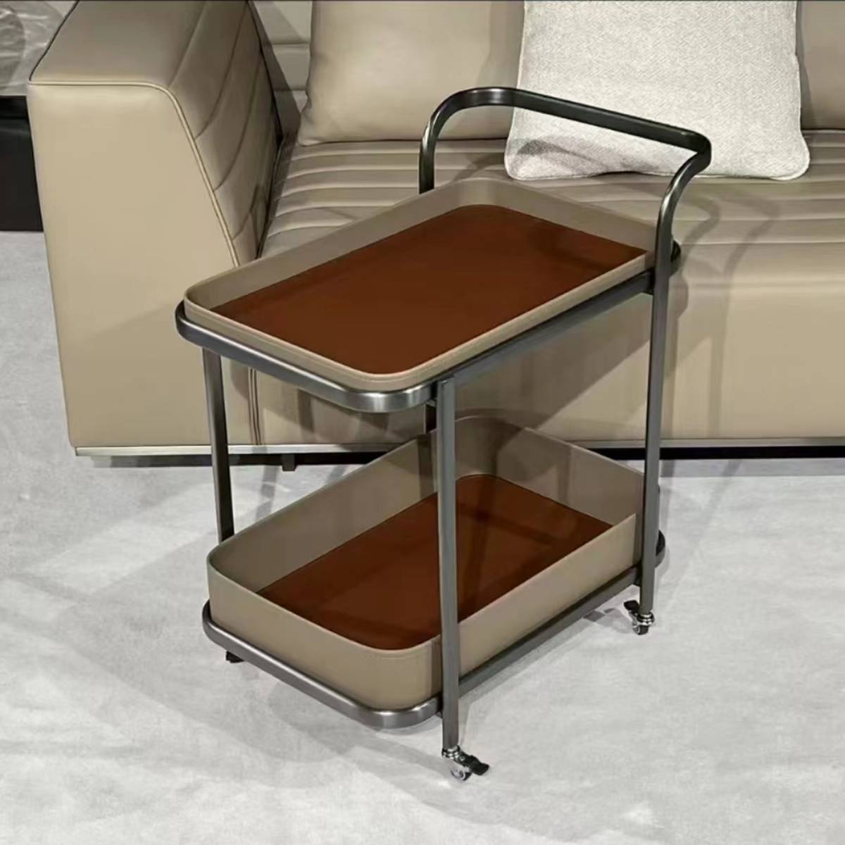 Saddle Leather Side Cart (B45-172)