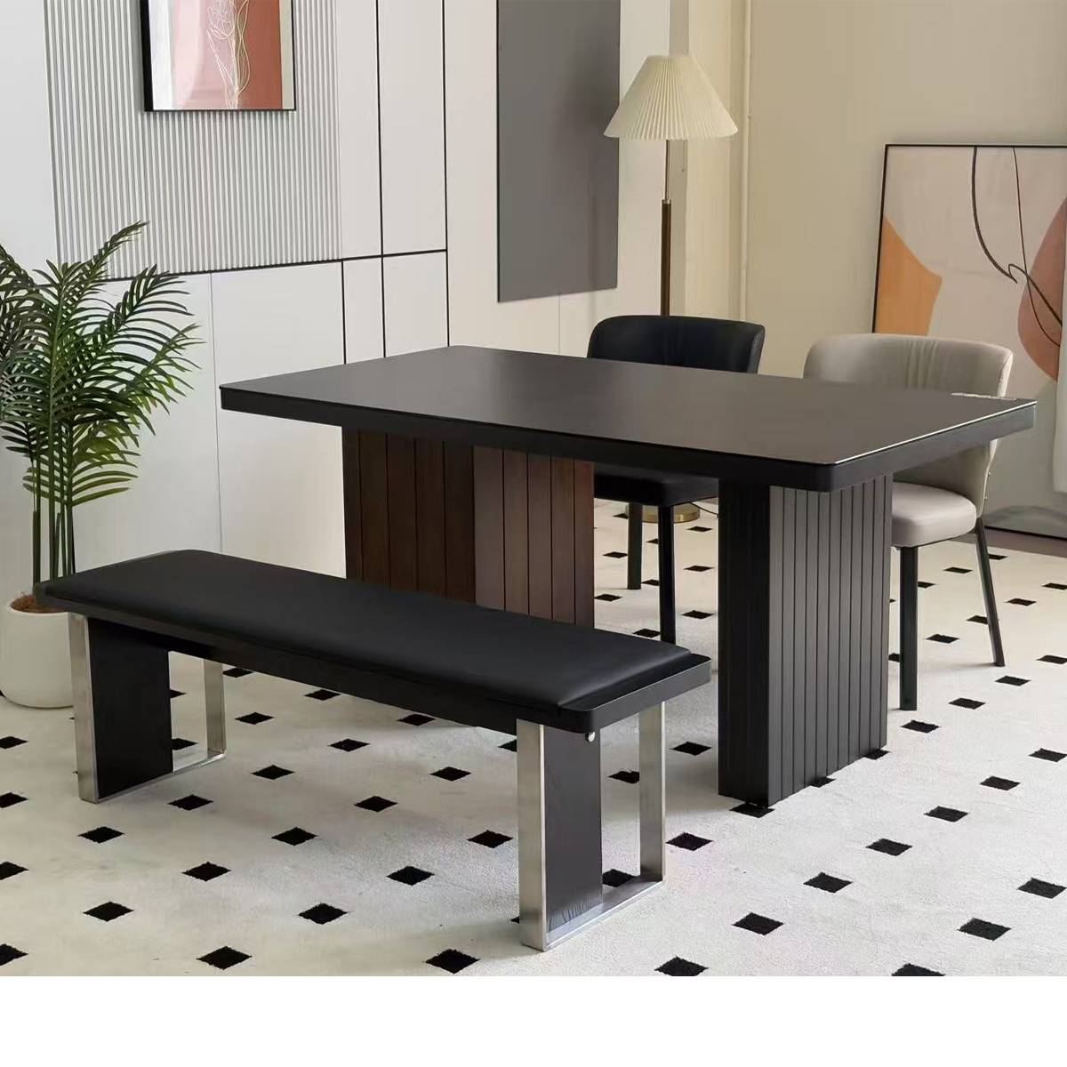 Mid-Century Solid Wood Dining Table (A68-659)