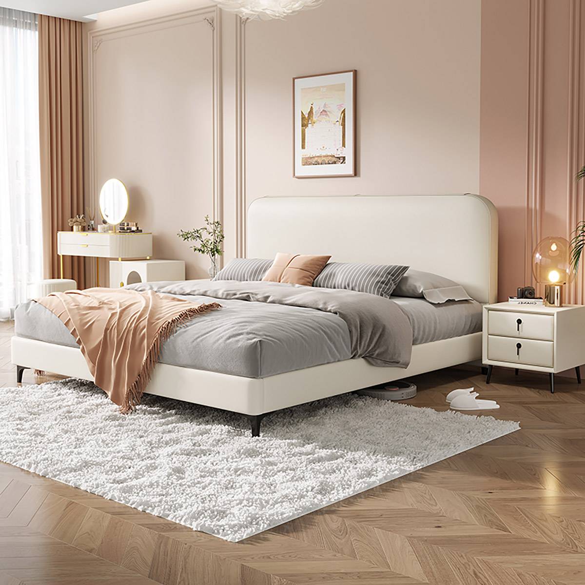 Eco-Leather Upholstered Bed (A72-9882)
