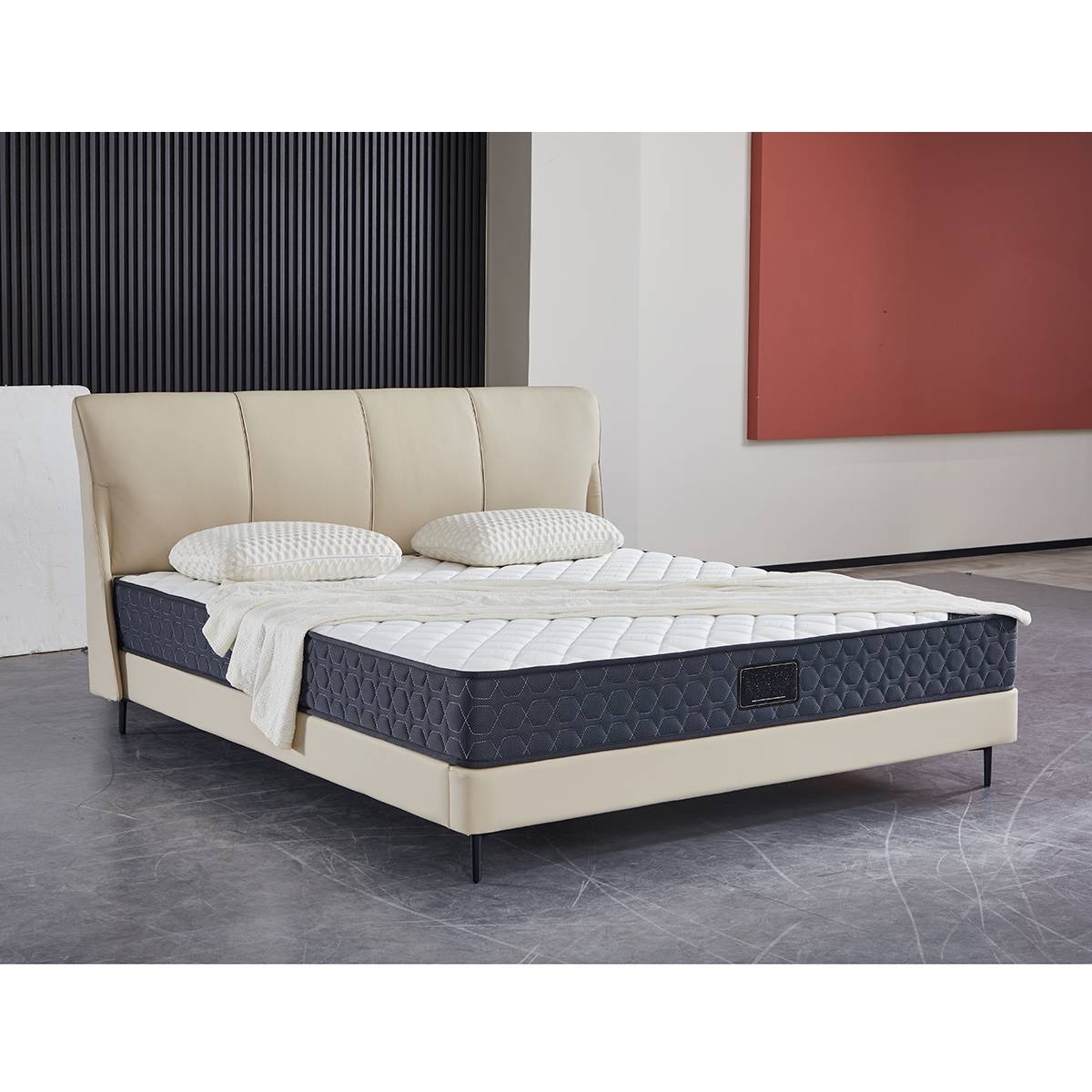 Top-Grain Leather 1.8m Soft Bed (A21-2515)