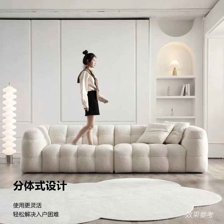 Cream colored Marshmallow Sofa in a modern living room setting