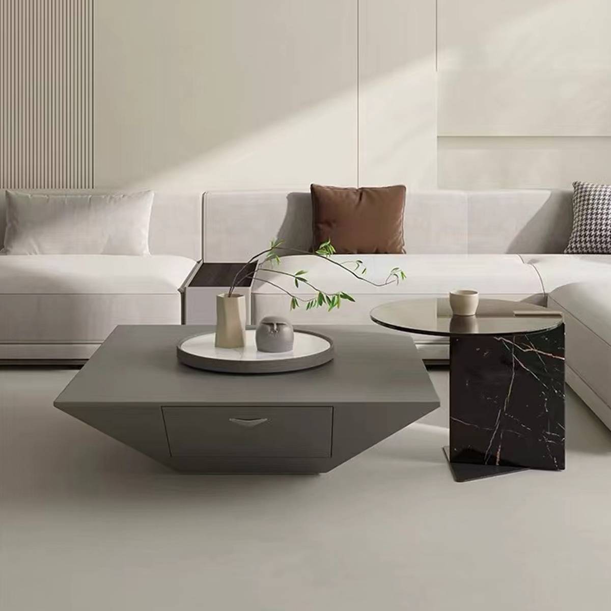Marble Corner Table (B63-C688)