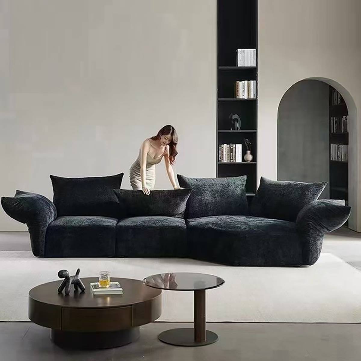 Petal Sofa Irregular Shape Fabric Sofa Internet Celebrity Sofa Single Right Armrest (B02-SA487)