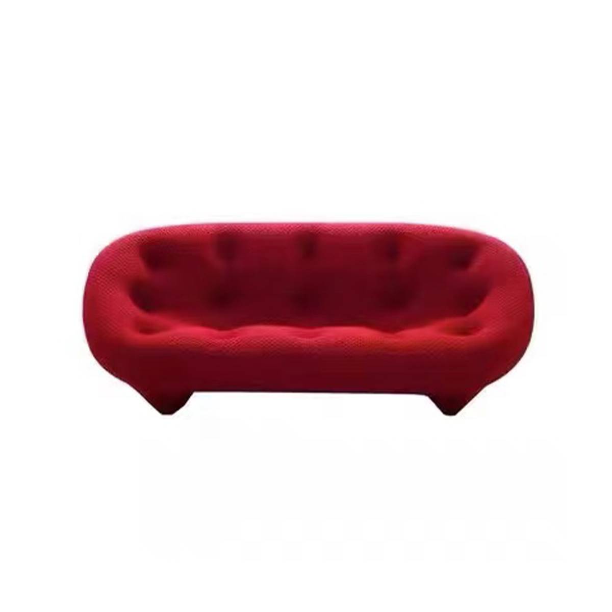 Red shell sofa isolated on white background