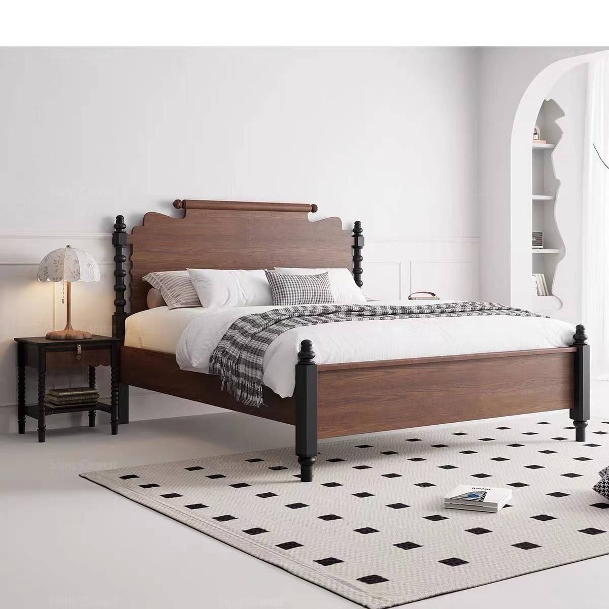 Mid-Century Solid Wood Bed 1.8M (B56-F209)