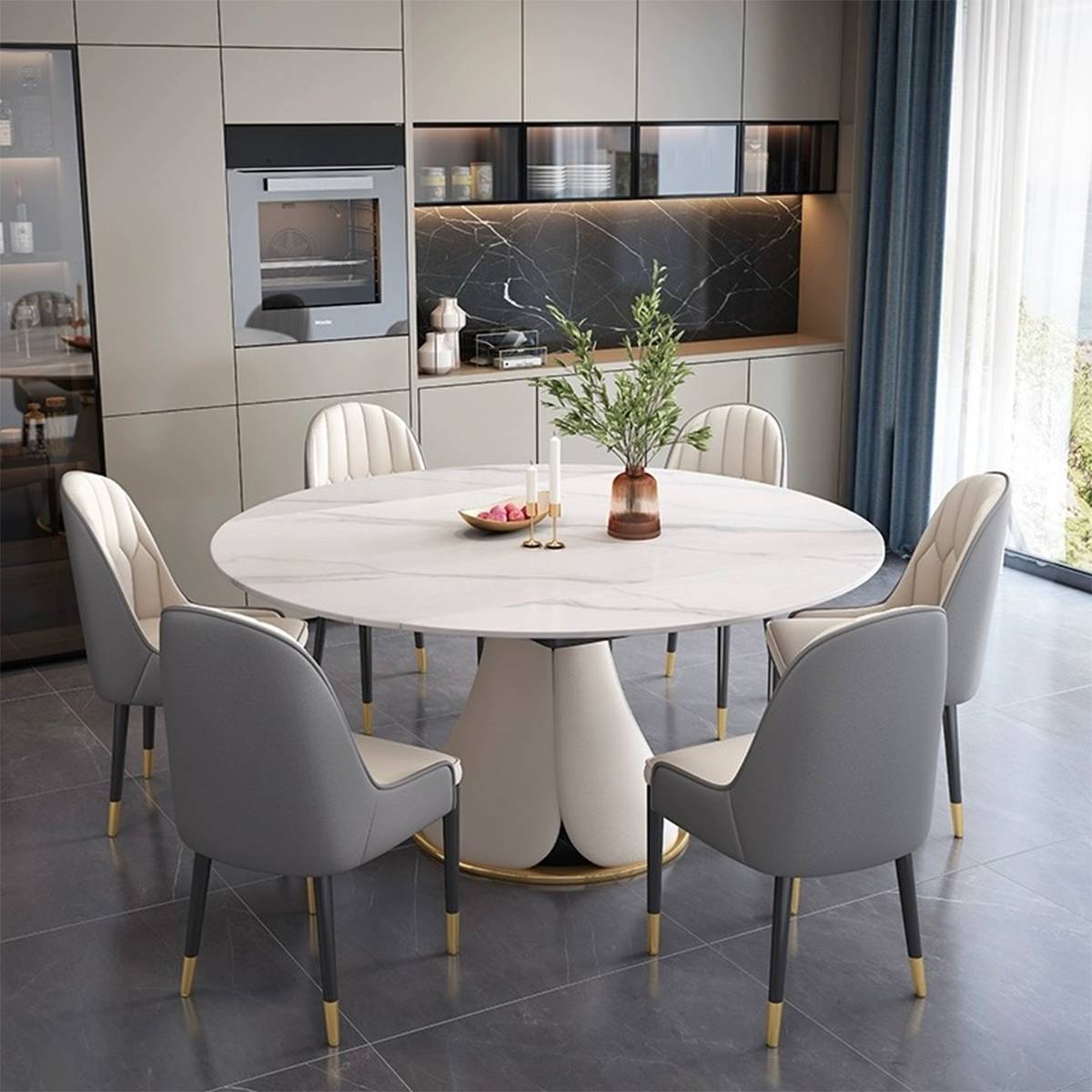 Sintered Stone Functional Round Dining Table (A33-T10173-C)