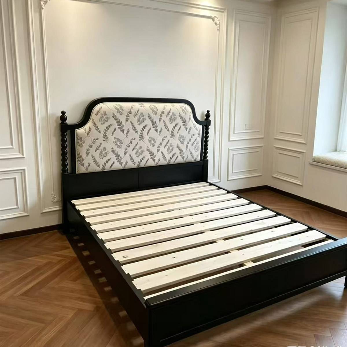 Mid-Century Modern Upholstered Bed