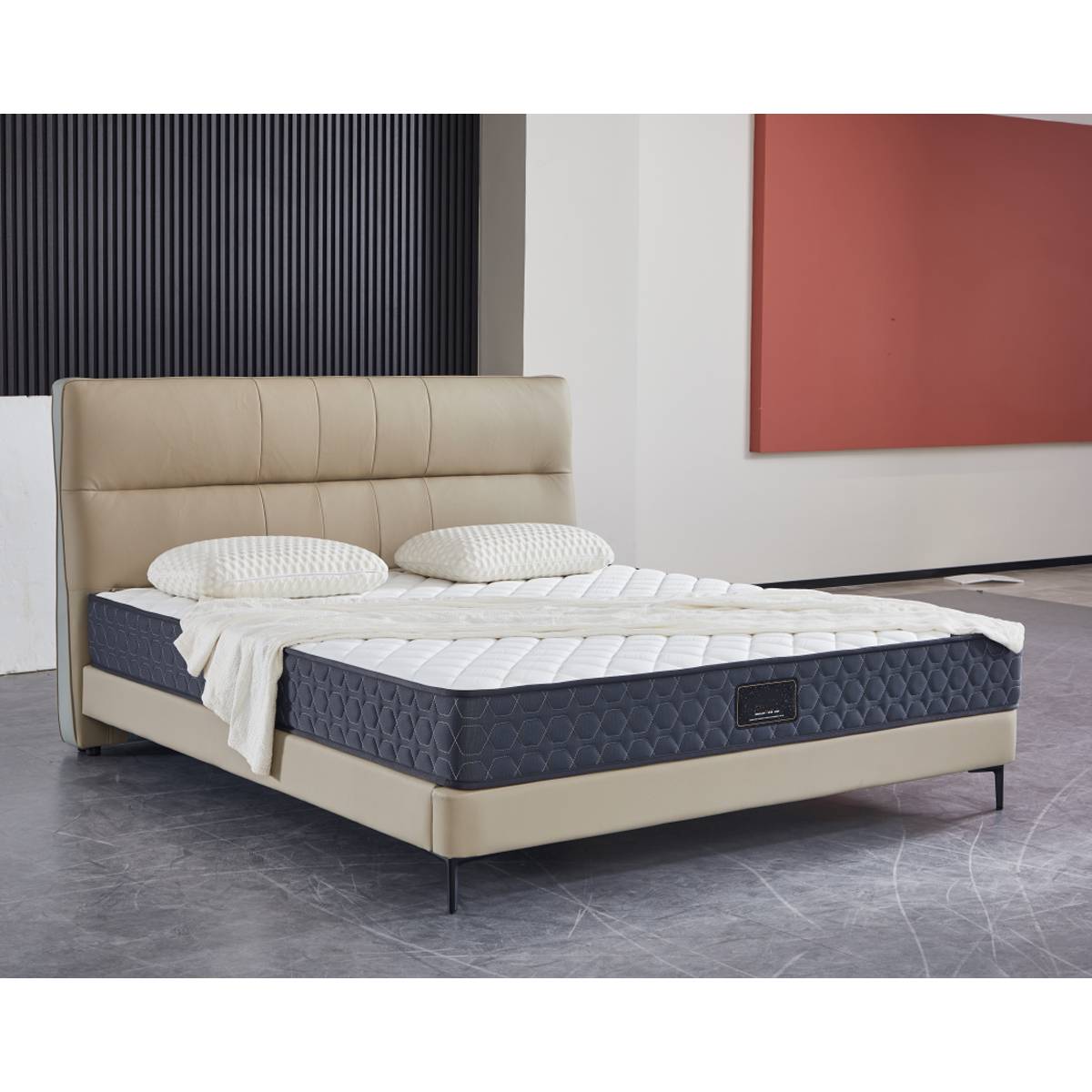 Top-Grain Leather 1.8m Soft Bed (A21-001)