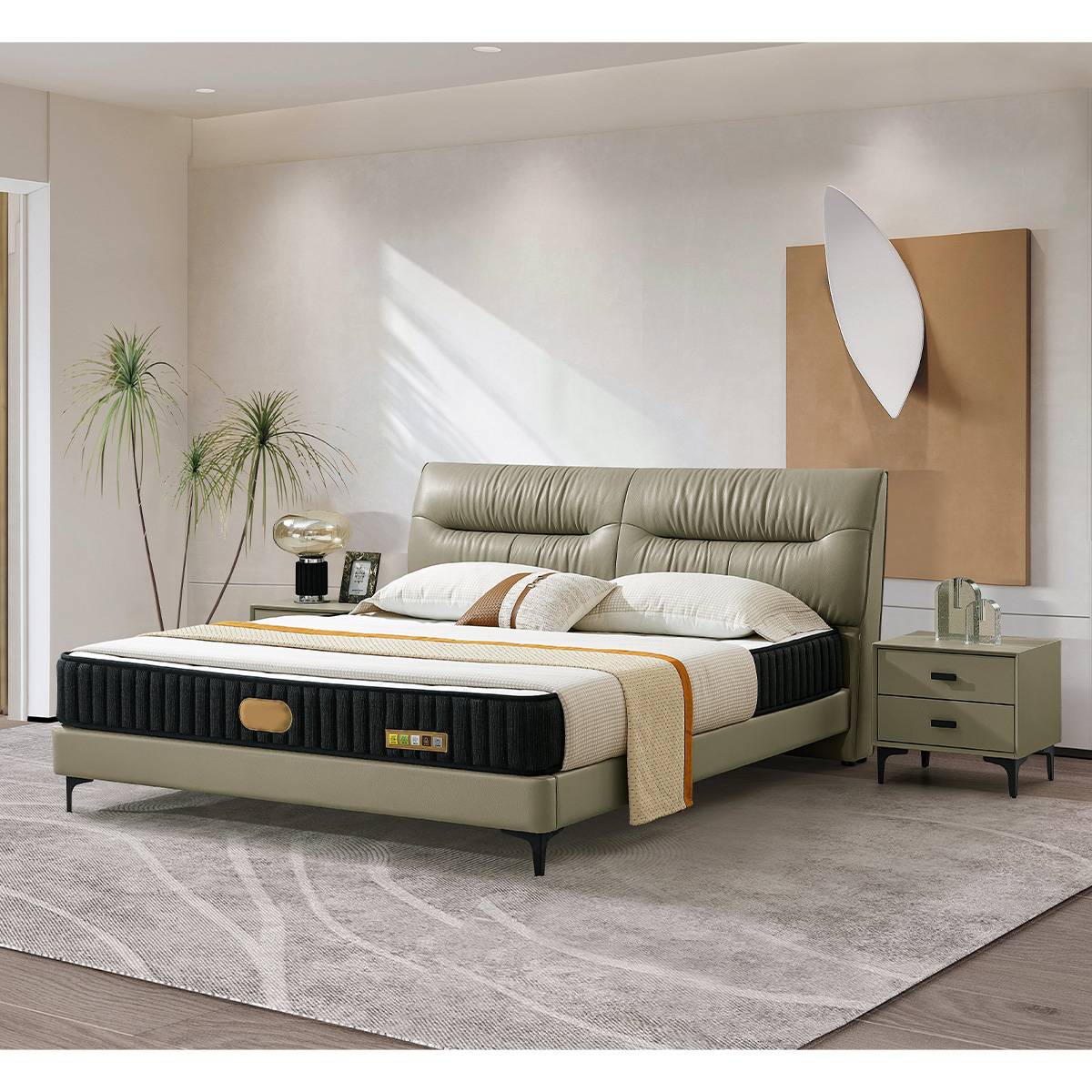 Genuine Leather Soft Bed (B04-8928)