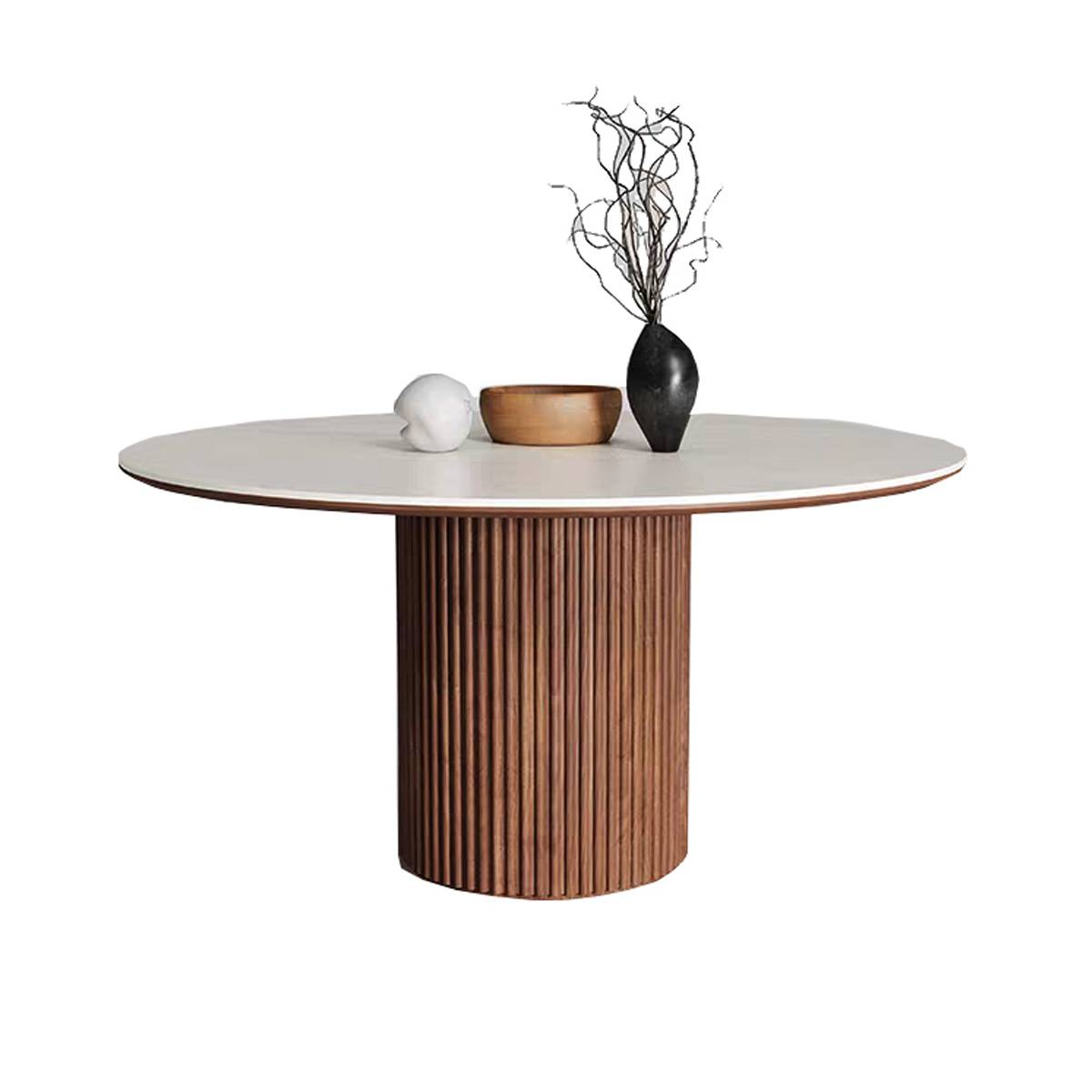 Travertine Sintered Stone Round Dining Table (Z87-T-064)