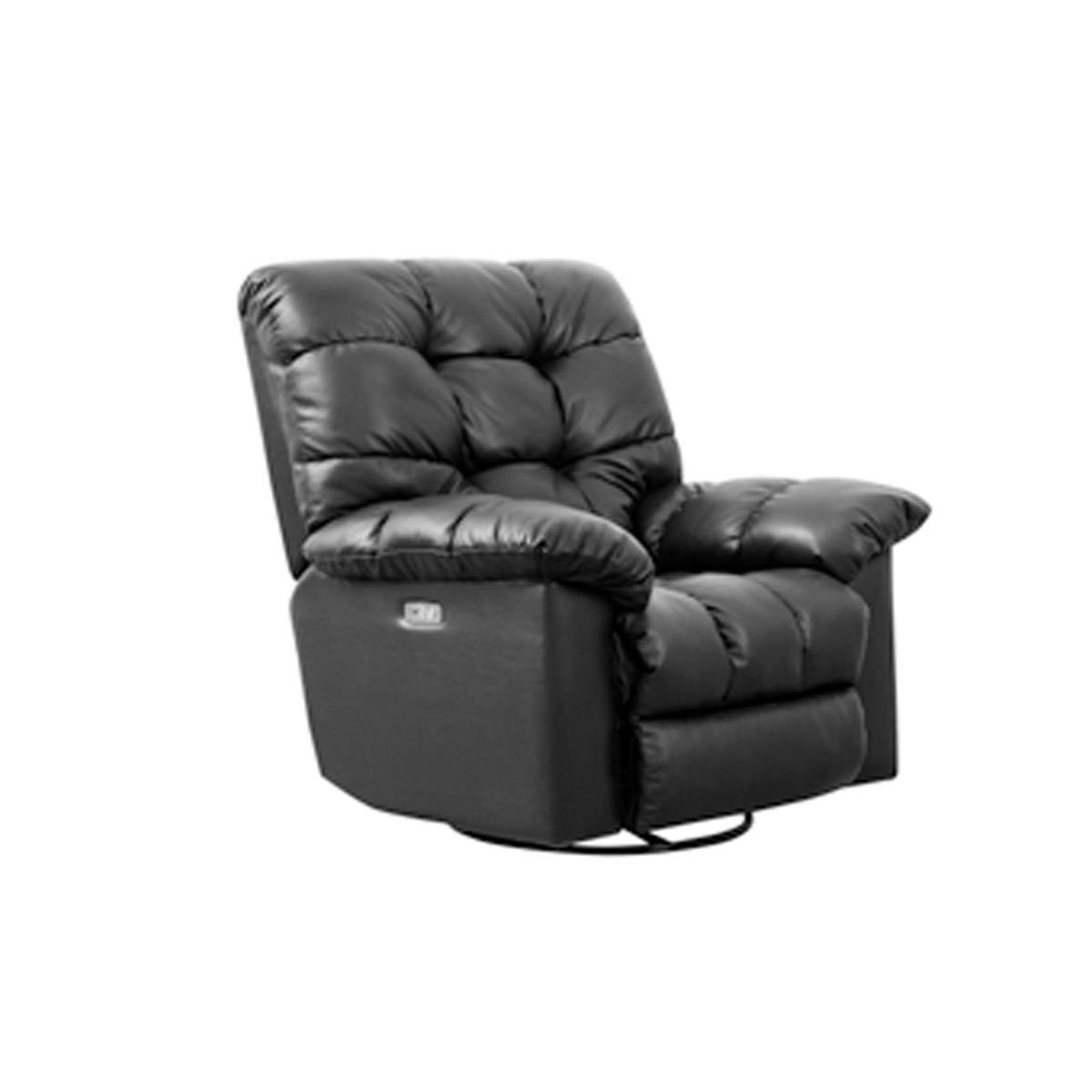 Side view of the recliner in upright position