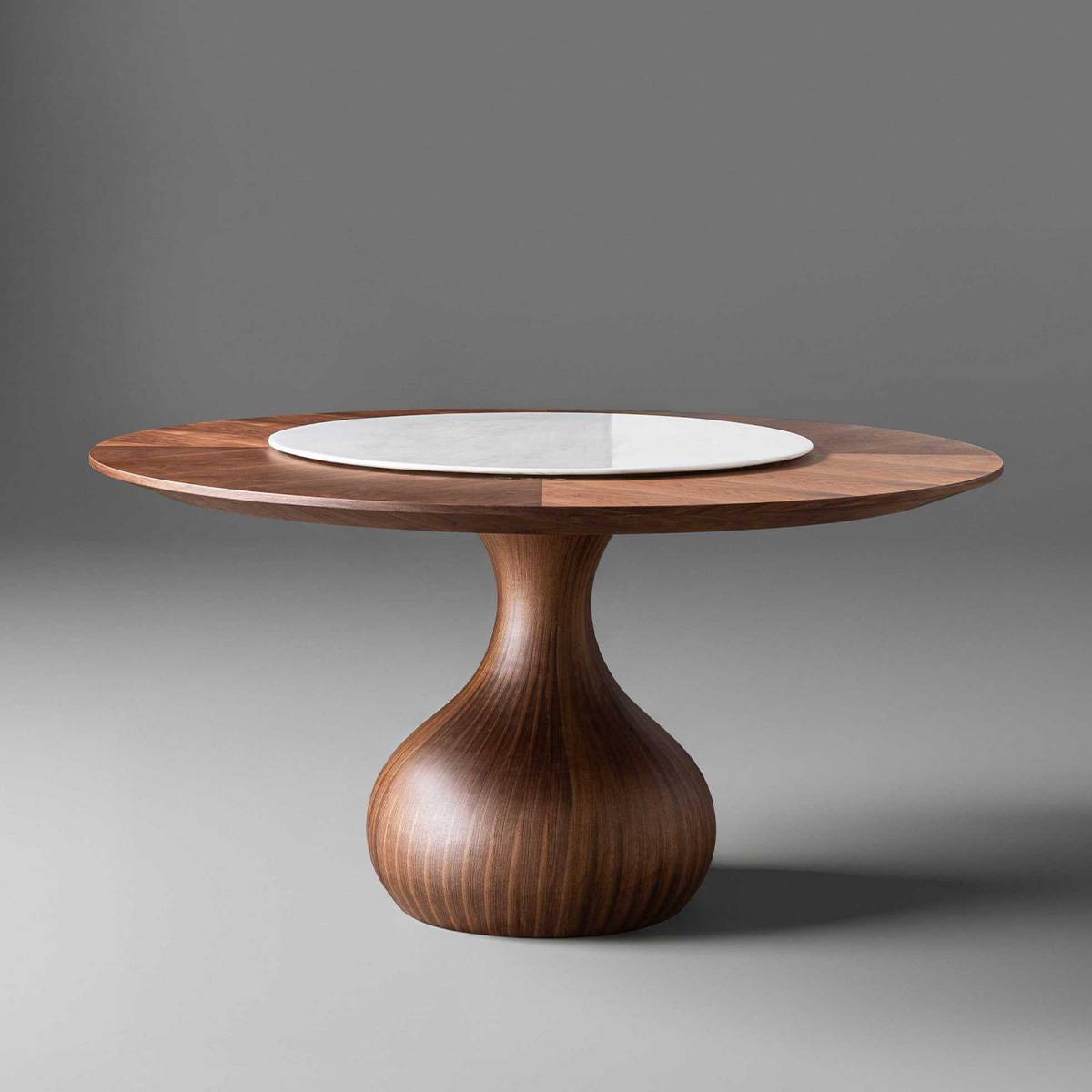 Studio shot of the dining table against a grey background