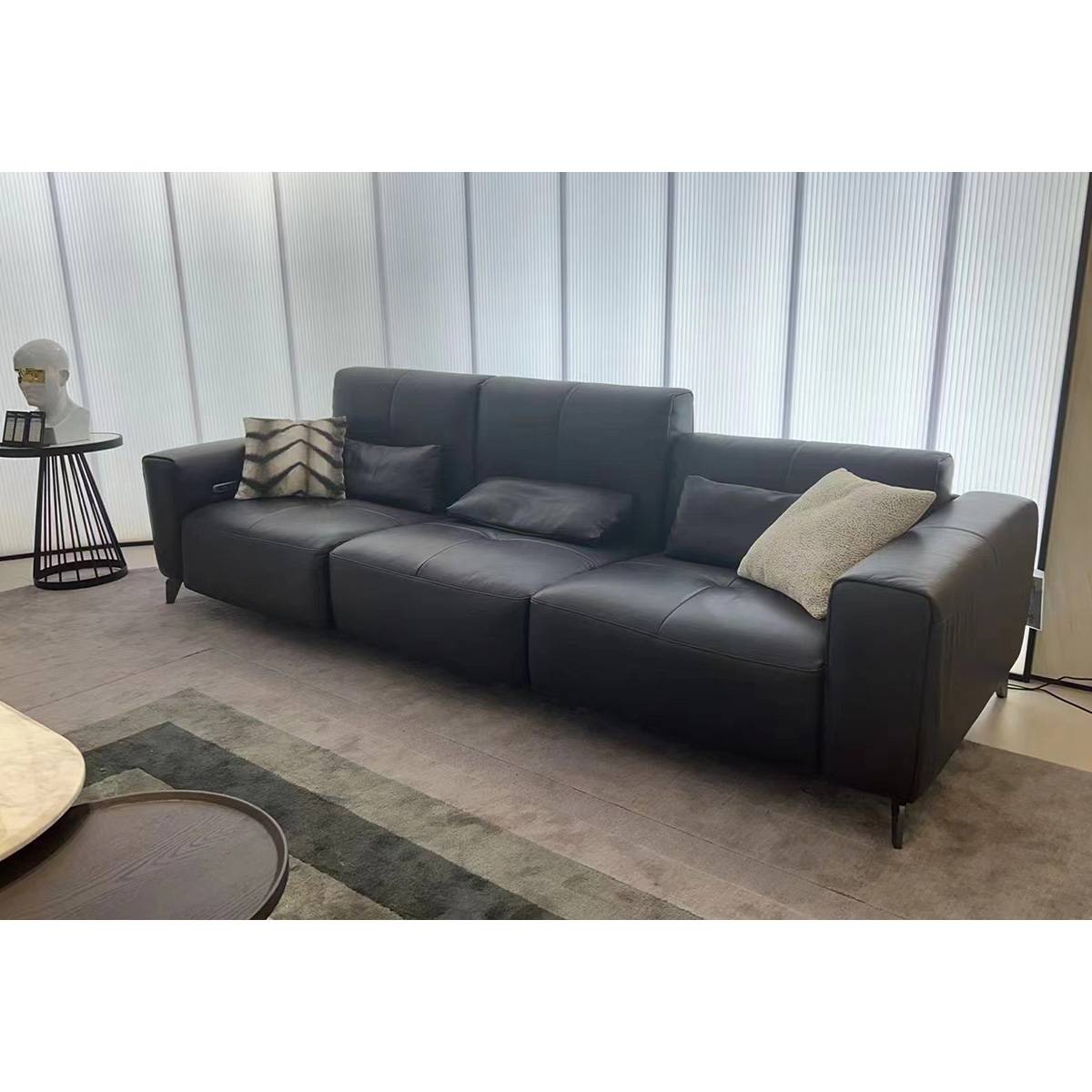 Straight Leather Functional Sofa 3-Seater (B22-R0530)