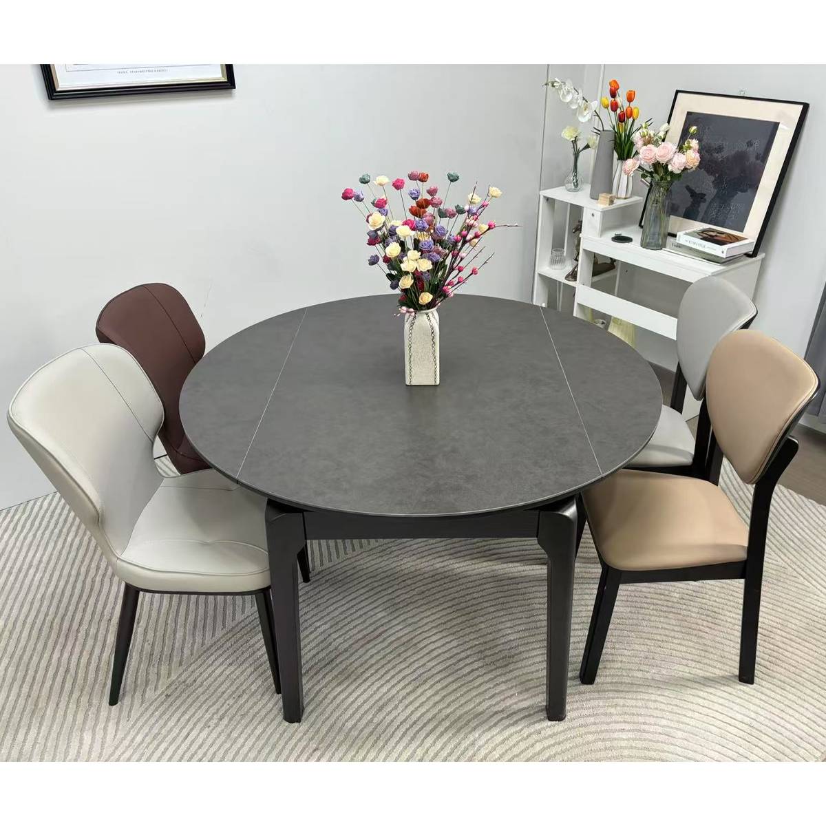 Sintered Stone Functional Solid Wood Dining Table (A68-T-A9)