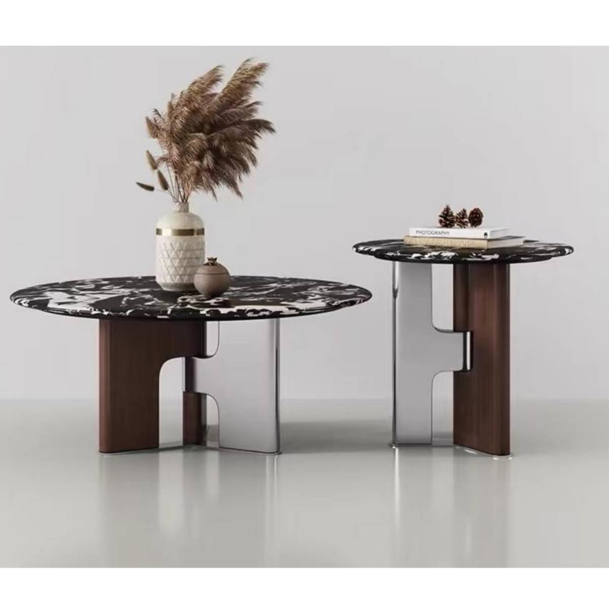 Bulgari Black Luxury Stone Coffee Table Set (Z60-7112)