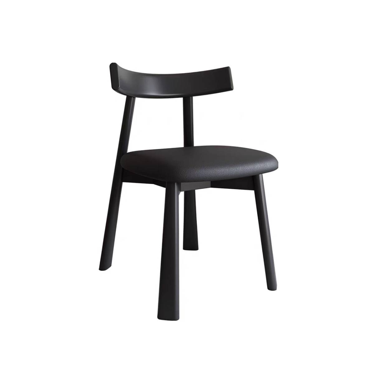 Black dining chair with black seat