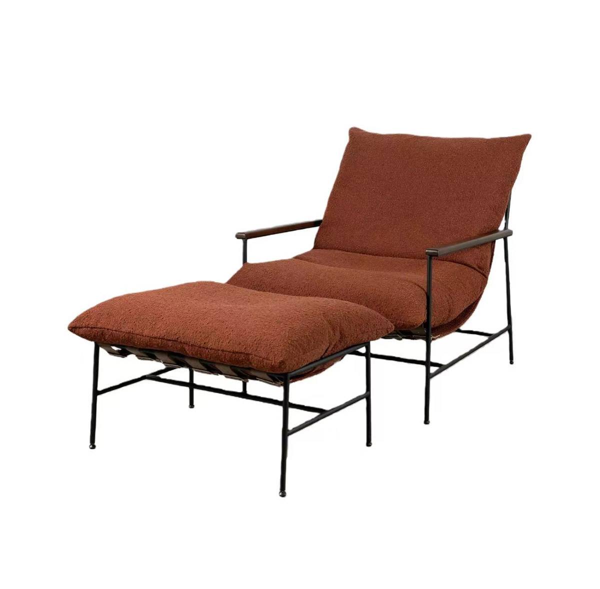 Side view of the lounge chair and ottoman set