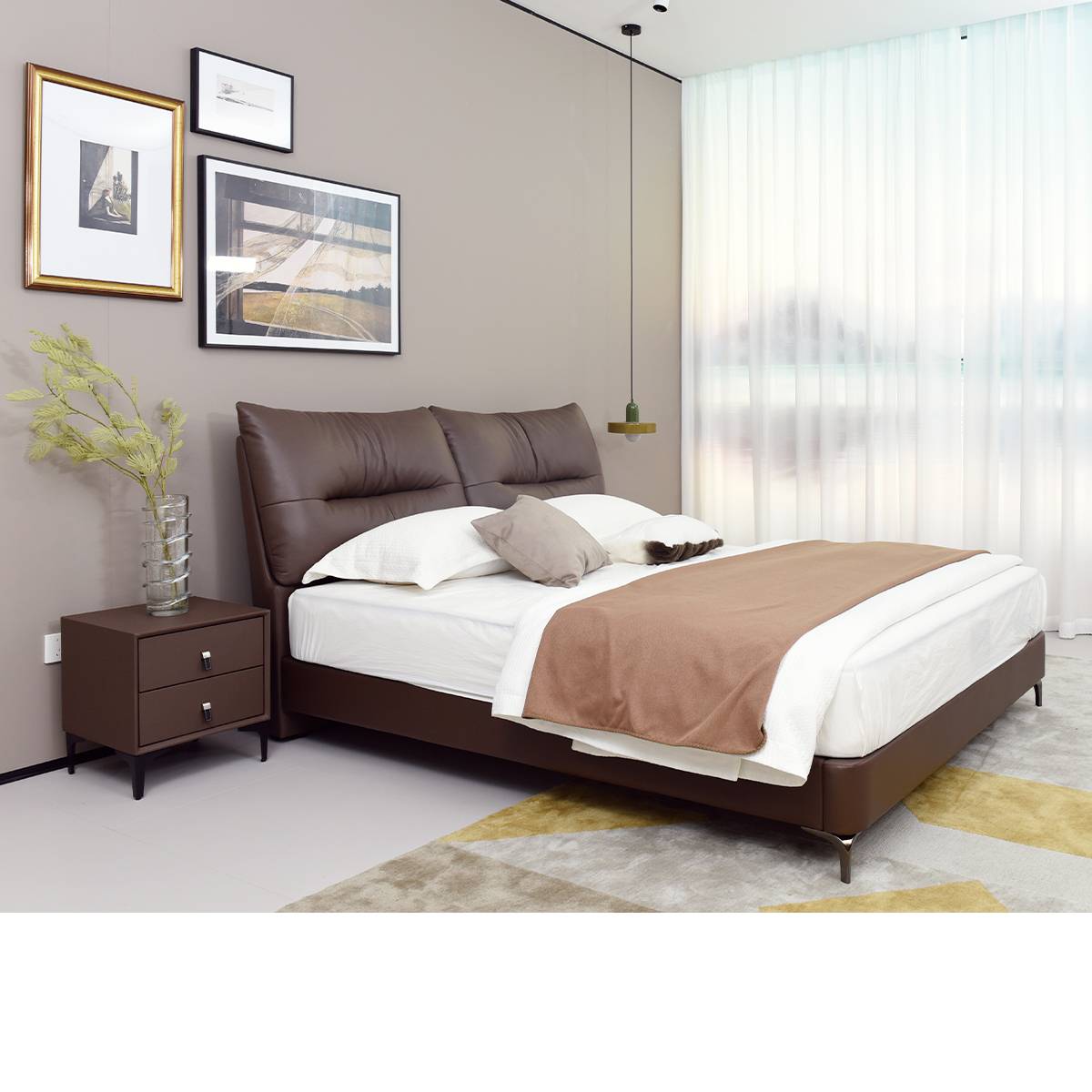 Top-Grain Leather Soft Bed 1.8M (B22-C229)