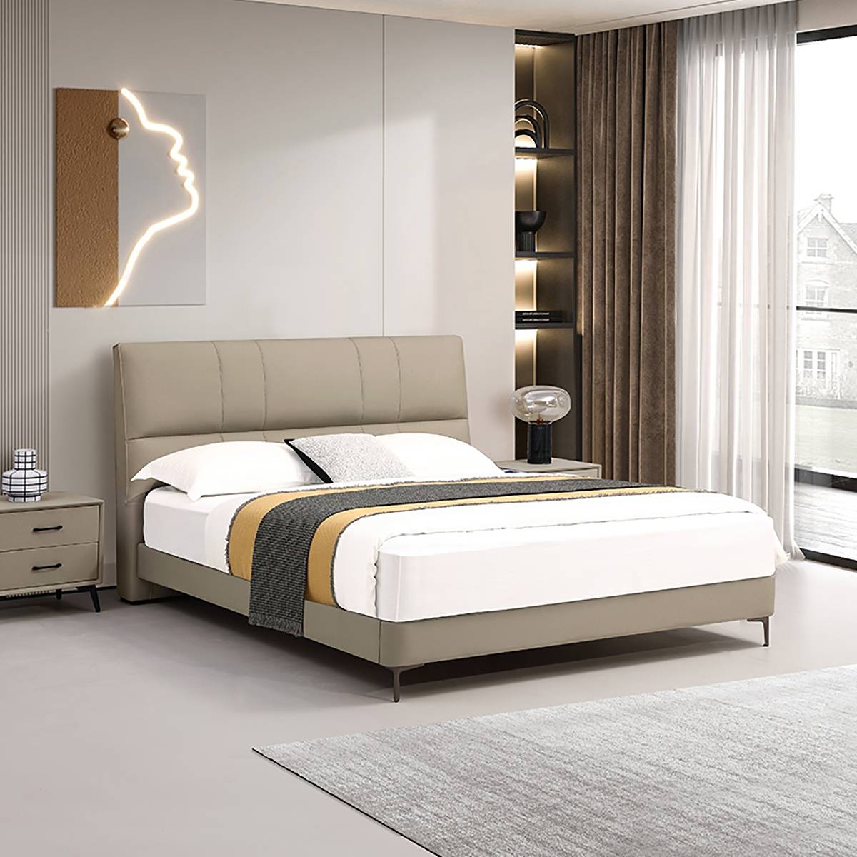 Cheers Genuine Leather Bed (GDD6707)