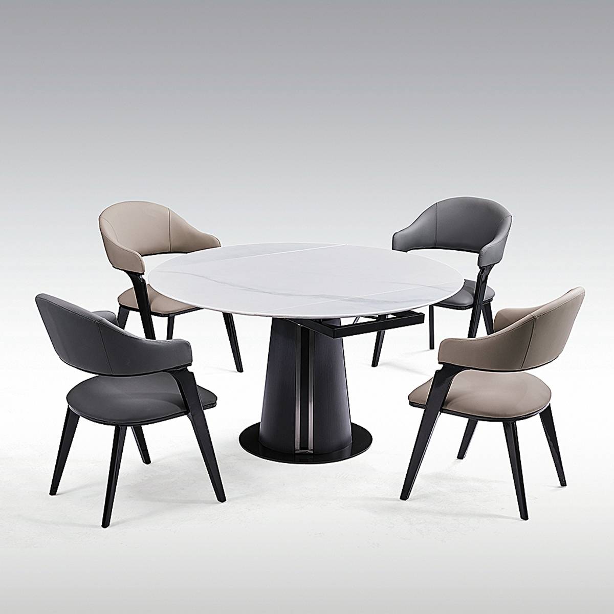 Microcrystalline Stone Functional Rotating Dining Table (B63-B2359)