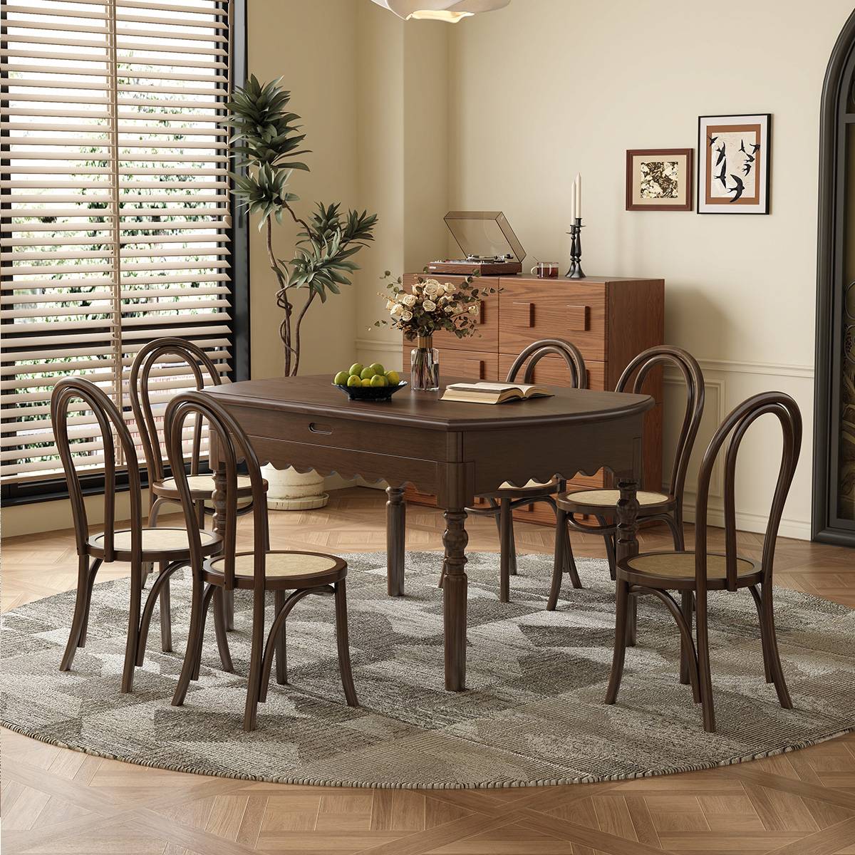 Mid-Century Wave Functional Dining Table (A73-702)