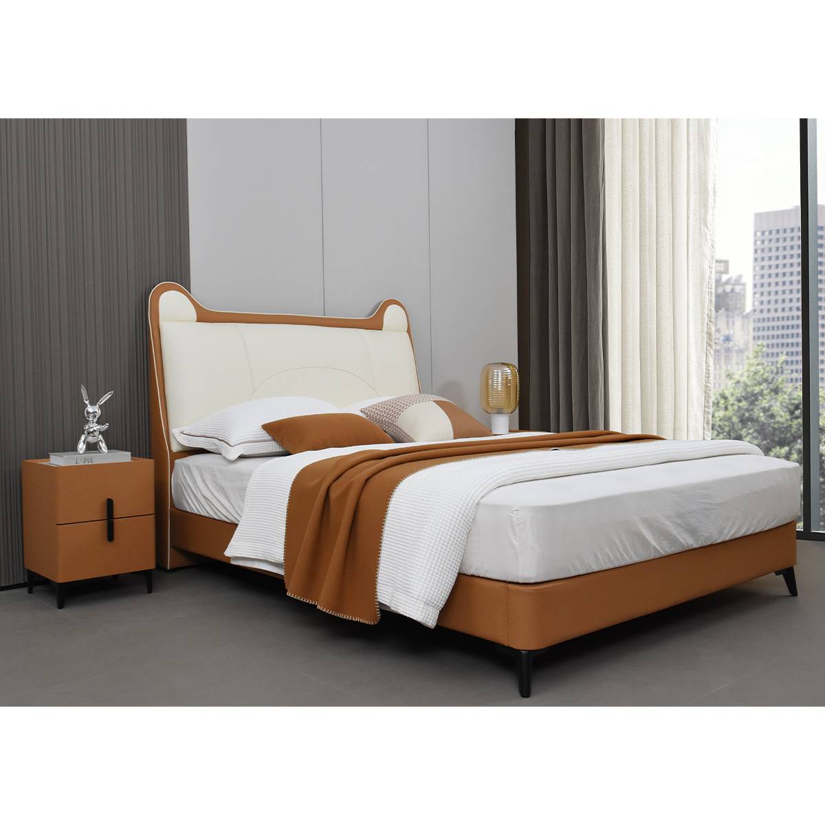 Top-Grain Leather 1.8m Children's Bed (B22-M629)