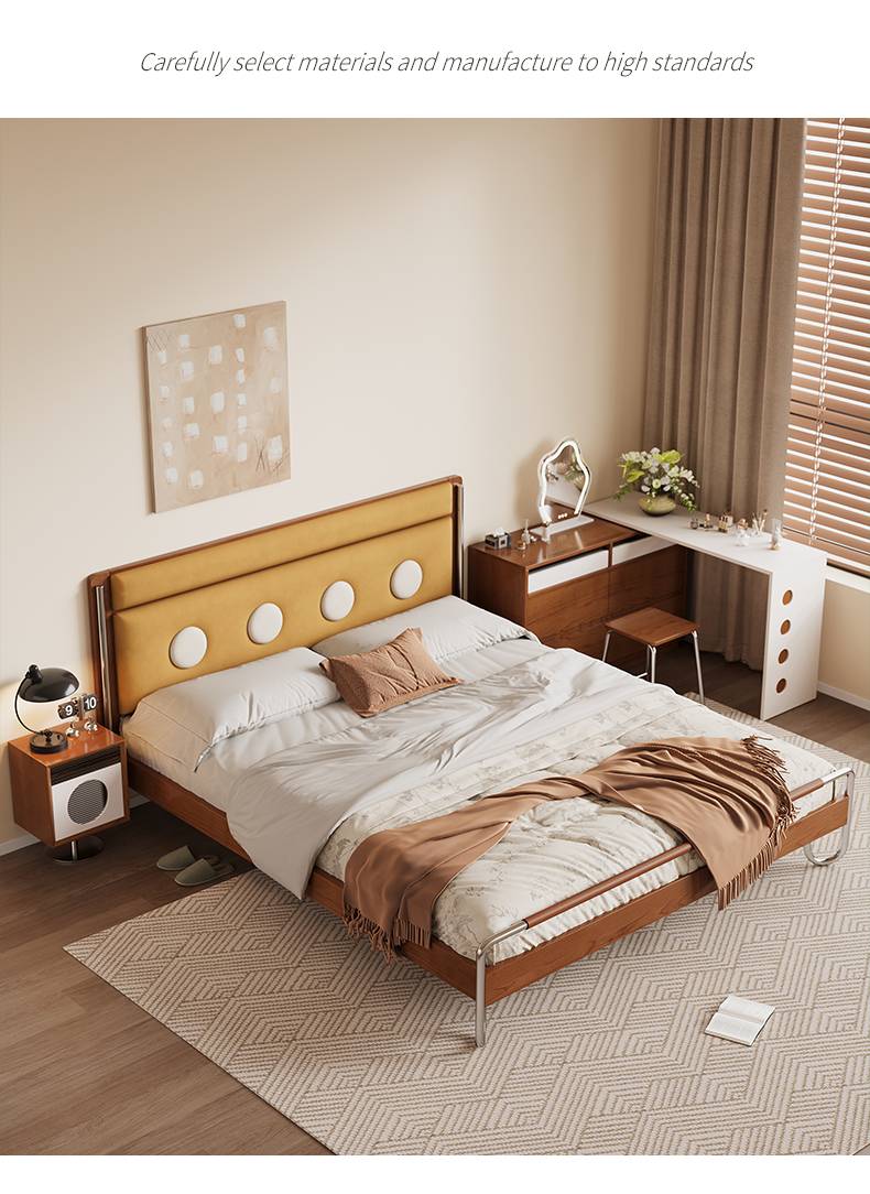 Bedroom scene with Lemon Yellow bed