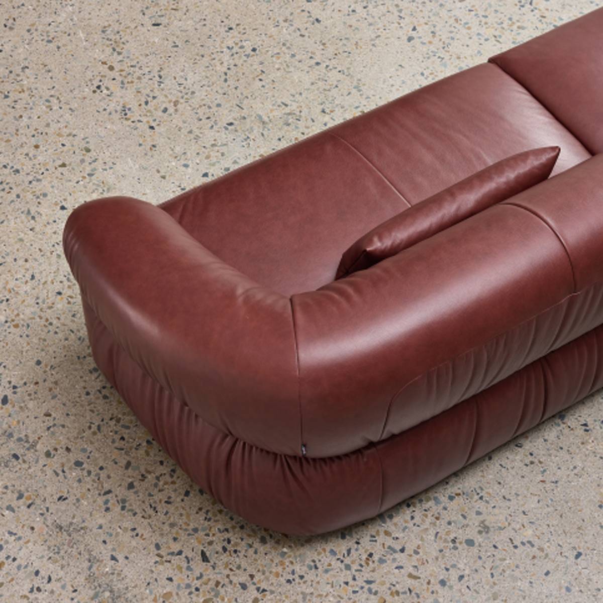 Close-up detail of leather armrest and texture