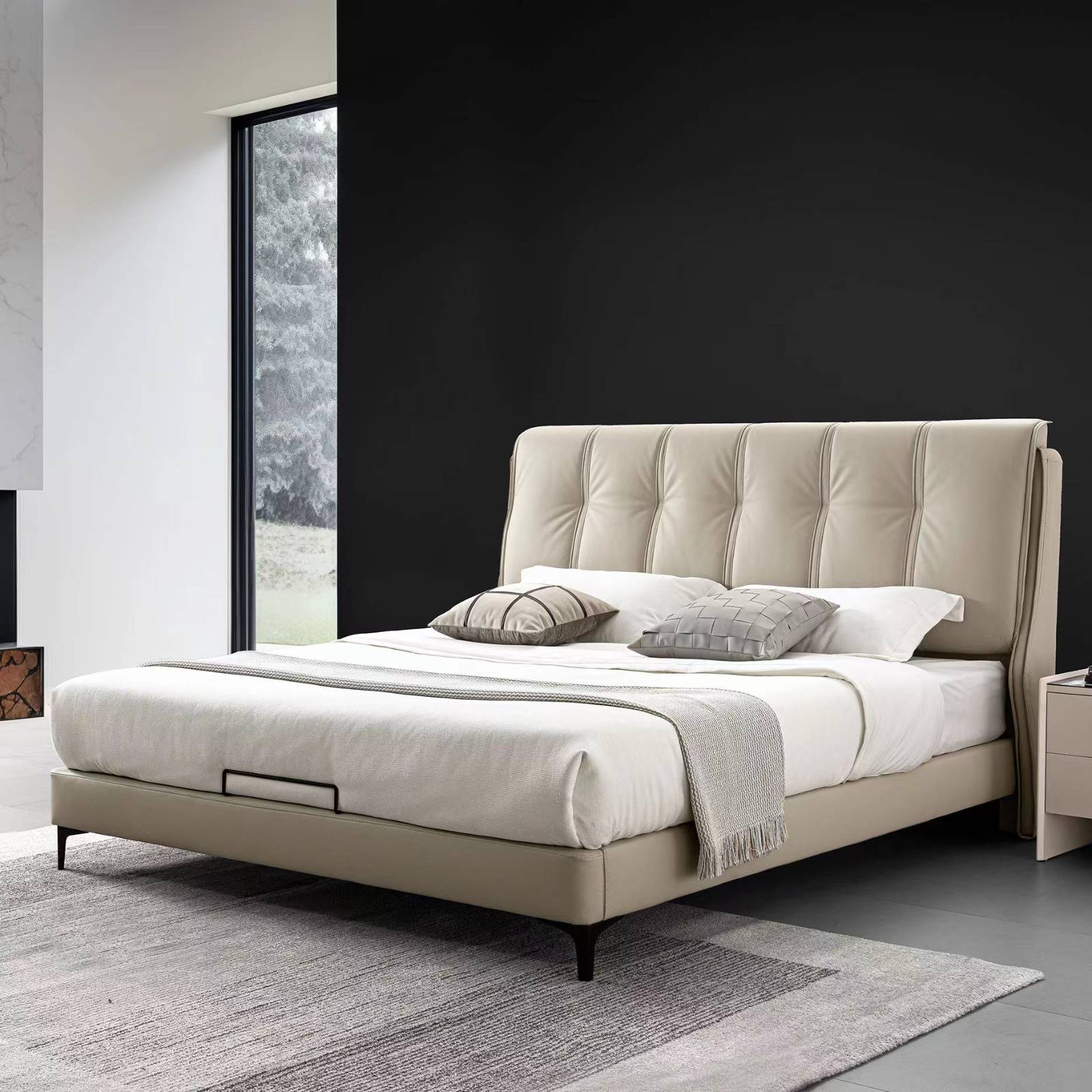 Xiluoda Genuine Leather Soft Bed (B02-02-4112)