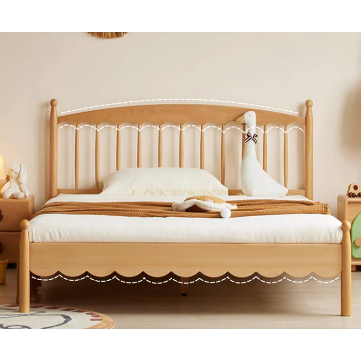 Aile Bed (Windsor) - 1.5 (Slatted) (Z52-E201H)