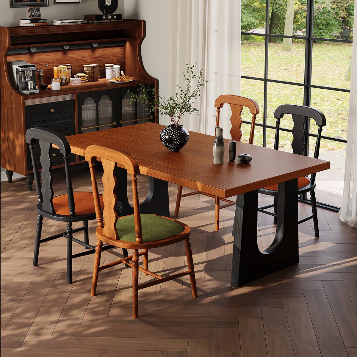 Mid-Century Long Dining Table (A73-B682)