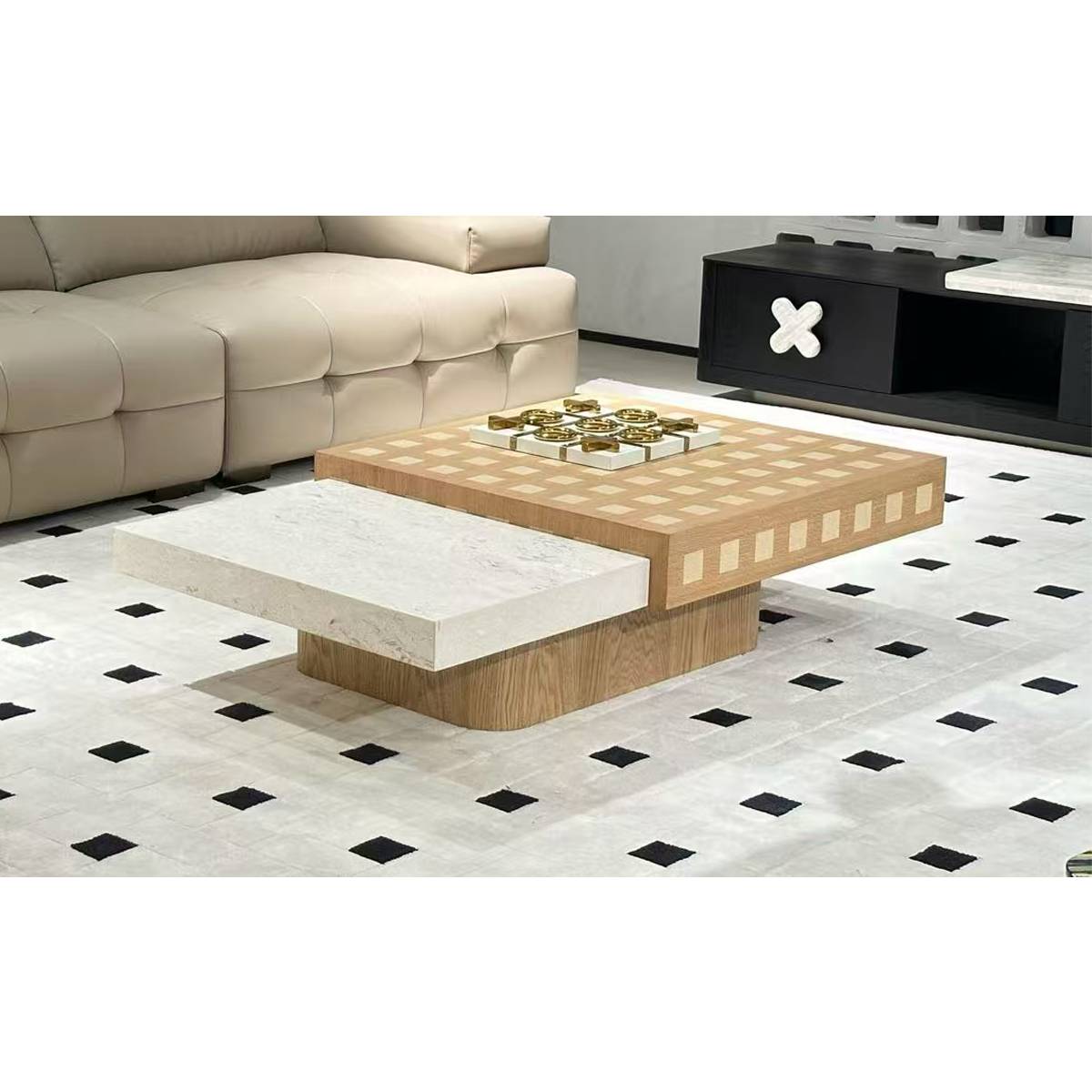 Natural Jade Rabbit Marble Coffee Table (Z86-TC482)