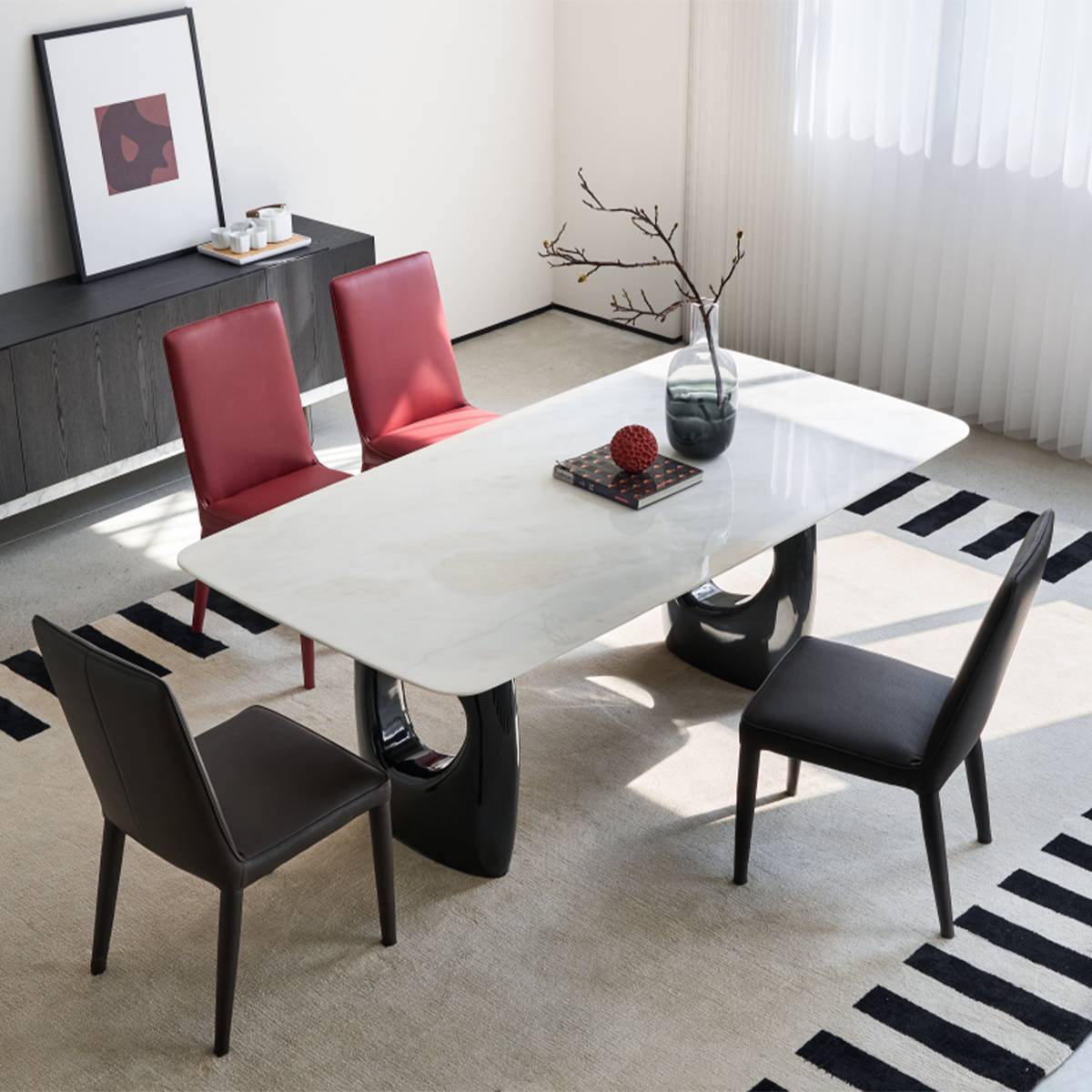 Delixin Fendi White Natural Stone Luxury Dining Table (B10-D791)