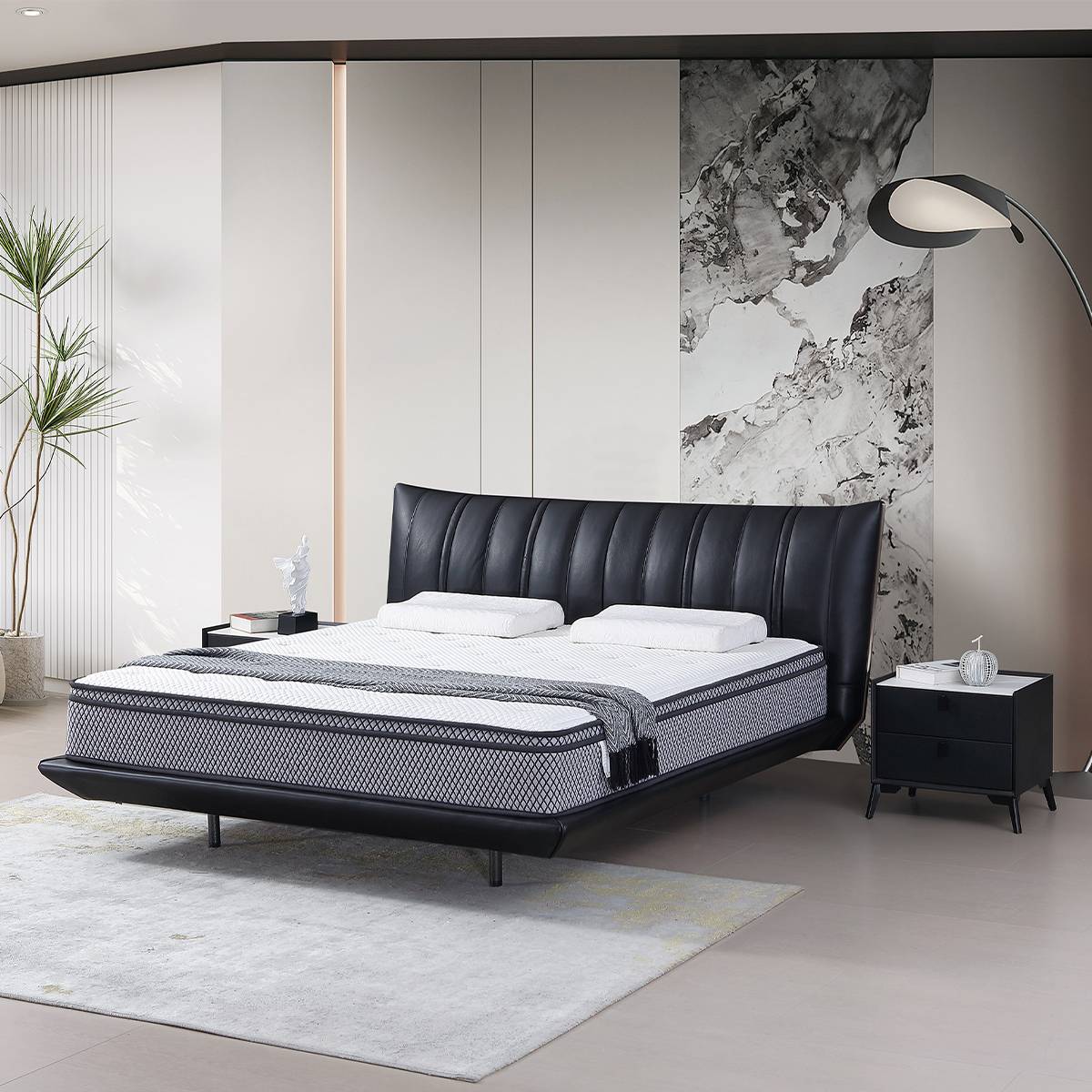 Top-Grain Leather Floating Soft Bed (B11-A980)