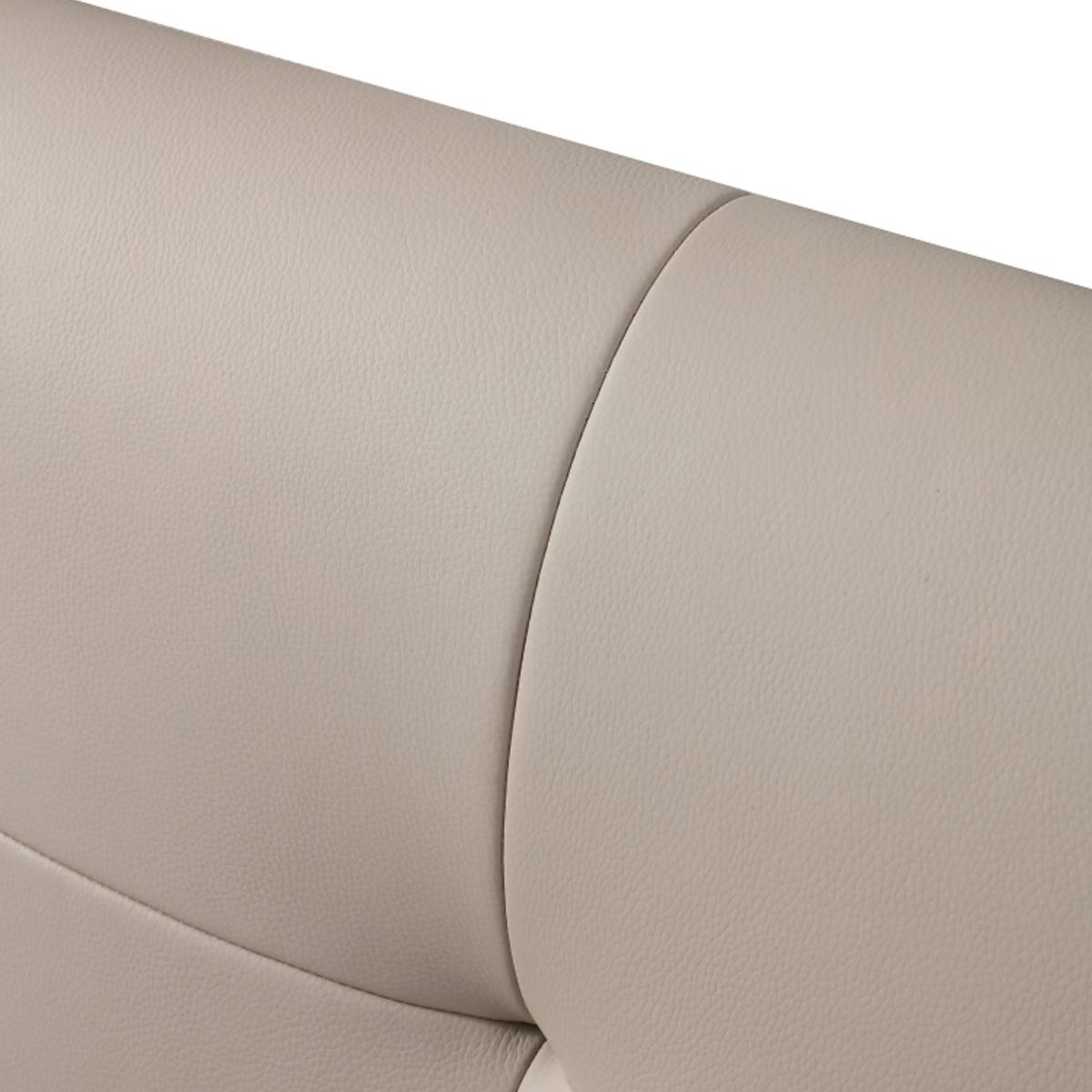 Close-up of the leather texture on the bed frame