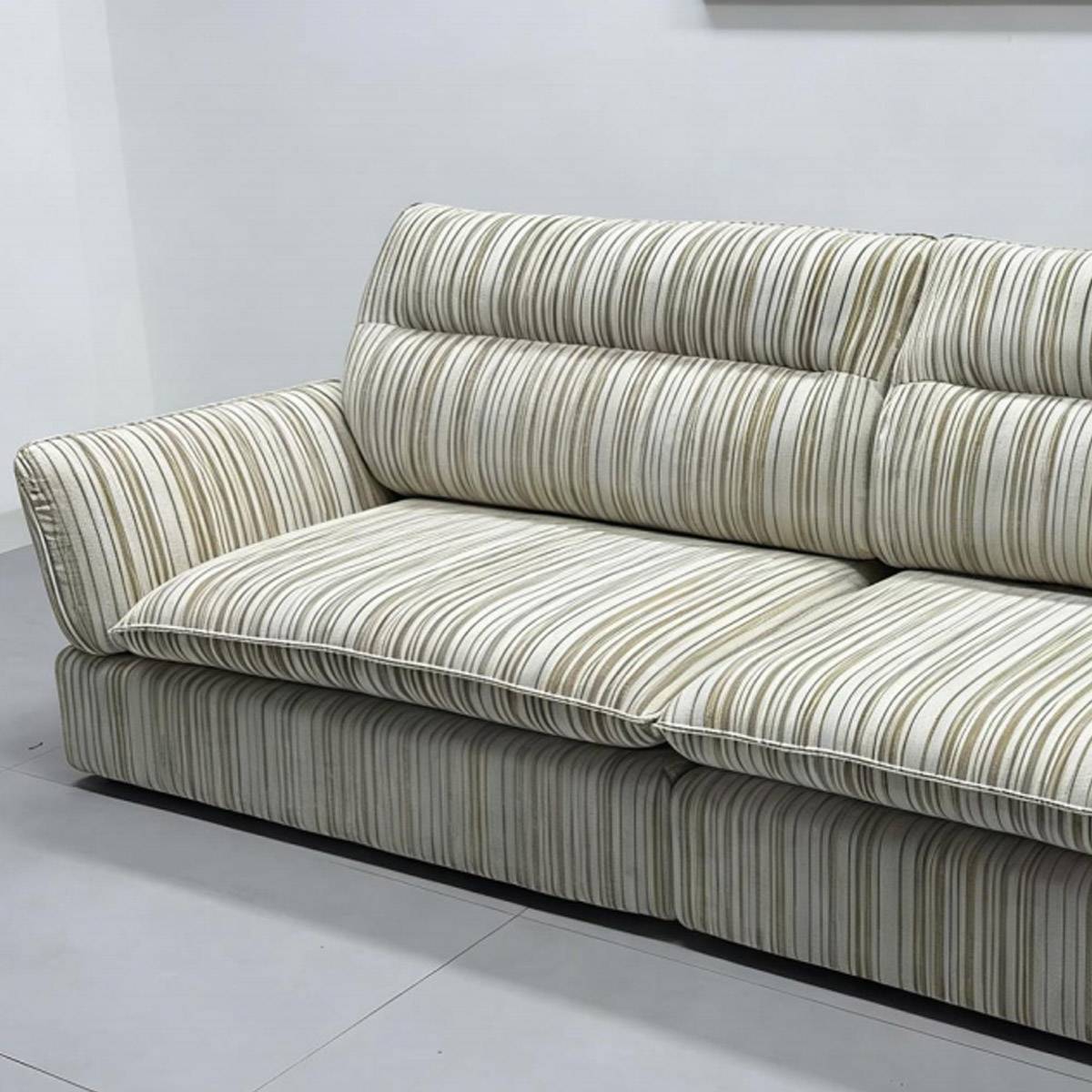 Close-up detail of the sofa seat cushions and backrest texture.