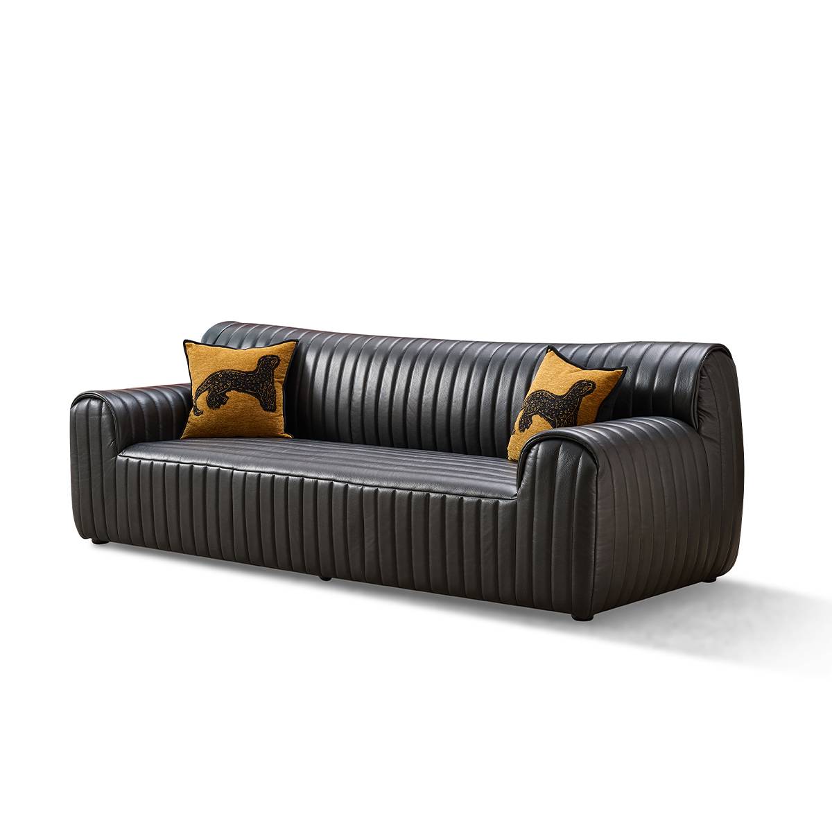 Vintage Leather Full Leather 4-Seater Sofa (B12-2330)